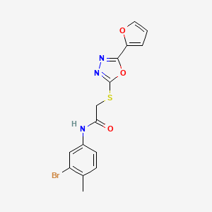 molecular formula C15H12BrN3O3S B4199678 N-(3-bromo-4-methylphenyl)-2-{[5-(2-furyl)-1,3,4-oxadiazol-2-yl]thio}acetamide 