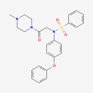 molecular formula C25H27N3O4S B4199689 N-[2-(4-methyl-1-piperazinyl)-2-oxoethyl]-N-(4-phenoxyphenyl)benzenesulfonamide 