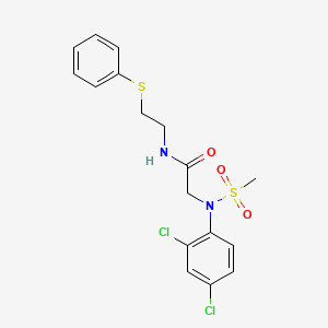 molecular formula C17H18Cl2N2O3S2 B4199708 N~2~-(2,4-dichlorophenyl)-N~2~-(methylsulfonyl)-N~1~-[2-(phenylthio)ethyl]glycinamide 