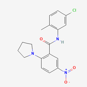 molecular formula C18H18ClN3O3 B4199748 N-(5-chloro-2-methylphenyl)-5-nitro-2-(1-pyrrolidinyl)benzamide 