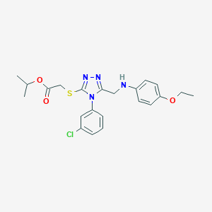 molecular formula C22H25ClN4O3S B419978 isopropyl ({4-(3-chlorophenyl)-5-[(4-ethoxyanilino)methyl]-4H-1,2,4-triazol-3-yl}sulfanyl)acetate 