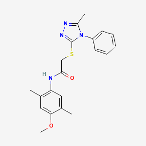 molecular formula C20H22N4O2S B4199799 N-(4-methoxy-2,5-dimethylphenyl)-2-[(5-methyl-4-phenyl-4H-1,2,4-triazol-3-yl)thio]acetamide 