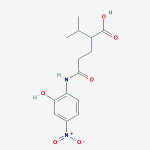 molecular formula C14H18N2O6 B4199892 5-(2-Hydroxy-4-nitroanilino)-5-oxo-2-propan-2-ylpentanoic acid 