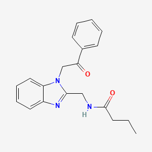 molecular formula C20H21N3O2 B4199964 N-{[1-(2-oxo-2-phenylethyl)-1H-benzimidazol-2-yl]methyl}butanamide 