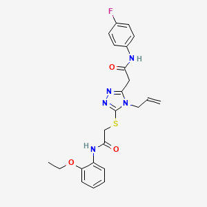 molecular formula C23H24FN5O3S B4200014 2-[5-({2-[(2-ethoxyphenyl)amino]-2-oxoethyl}sulfanyl)-4-(prop-2-en-1-yl)-4H-1,2,4-triazol-3-yl]-N-(4-fluorophenyl)acetamide 