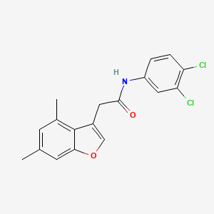 molecular formula C18H15Cl2NO2 B4200069 N-(3,4-dichlorophenyl)-2-(4,6-dimethyl-1-benzofuran-3-yl)acetamide 