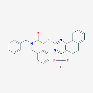 molecular formula C29H24F3N3OS B420010 N,N-dibenzyl-2-[[4-(trifluoromethyl)-5,6-dihydrobenzo[h]quinazolin-2-yl]sulfanyl]acetamide 