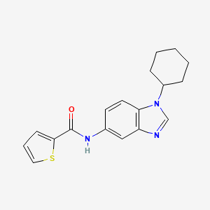 molecular formula C18H19N3OS B4200103 N-(1-cyclohexyl-1H-benzimidazol-5-yl)-2-thiophenecarboxamide 