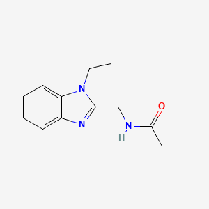 molecular formula C13H17N3O B4200112 N-[(1-ethyl-1H-benzimidazol-2-yl)methyl]propanamide 
