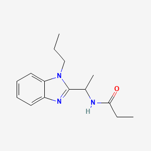 molecular formula C15H21N3O B4200113 N-[1-(1-PROPYL-1H-1,3-BENZODIAZOL-2-YL)ETHYL]PROPANAMIDE 