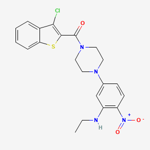 molecular formula C21H21ClN4O3S B4200141 (5-{4-[(3-chloro-1-benzothien-2-yl)carbonyl]-1-piperazinyl}-2-nitrophenyl)ethylamine 