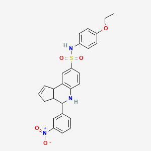 molecular formula C26H25N3O5S B4200182 N-(4-ethoxyphenyl)-4-(3-nitrophenyl)-3a,4,5,9b-tetrahydro-3H-cyclopenta[c]quinoline-8-sulfonamide 