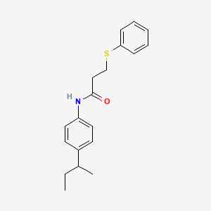 molecular formula C19H23NOS B4200184 N-[4-(butan-2-yl)phenyl]-3-(phenylsulfanyl)propanamide 
