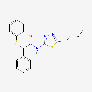 molecular formula C20H21N3OS2 B4200296 N-(5-butyl-1,3,4-thiadiazol-2-yl)-2-phenyl-2-(phenylsulfanyl)acetamide 