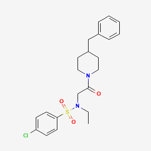 molecular formula C22H27ClN2O3S B4200337 N-[2-(4-benzylpiperidin-1-yl)-2-oxoethyl]-4-chloro-N-ethylbenzenesulfonamide 