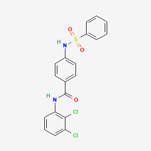 molecular formula C19H14Cl2N2O3S B4200399 N-(2,3-dichlorophenyl)-4-[(phenylsulfonyl)amino]benzamide 