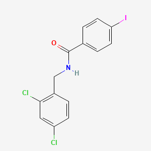 molecular formula C14H10Cl2INO B4200447 N-[(2,4-dichlorophenyl)methyl]-4-iodobenzamide 