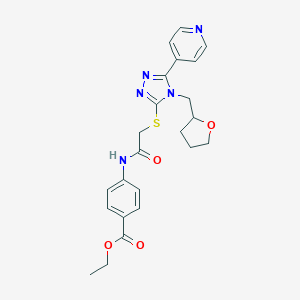molecular formula C23H25N5O4S B420051 ethyl -1,2,4-triazol-3-yl]sulfanyl}acetamide 