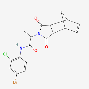 molecular formula C18H16BrClN2O3 B4200534 N-(4-bromo-2-chlorophenyl)-2-(1,3-dioxo-1,3,3a,4,7,7a-hexahydro-2H-4,7-methanoisoindol-2-yl)propanamide 