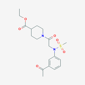 molecular formula C19H26N2O6S B4200544 ethyl 1-[N-(3-acetylphenyl)-N-(methylsulfonyl)glycyl]-4-piperidinecarboxylate 
