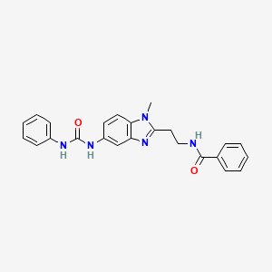 molecular formula C24H23N5O2 B4200554 N-(2-{1-METHYL-5-[(PHENYLCARBAMOYL)AMINO]-1H-1,3-BENZODIAZOL-2-YL}ETHYL)BENZAMIDE 