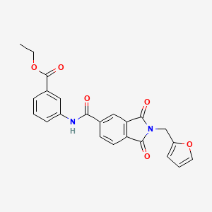 molecular formula C23H18N2O6 B4200602 ethyl 3-({[2-(2-furylmethyl)-1,3-dioxo-2,3-dihydro-1H-isoindol-5-yl]carbonyl}amino)benzoate 
