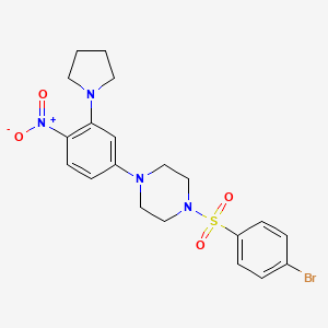 molecular formula C20H23BrN4O4S B4200641 1-[(4-bromophenyl)sulfonyl]-4-[4-nitro-3-(1-pyrrolidinyl)phenyl]piperazine 