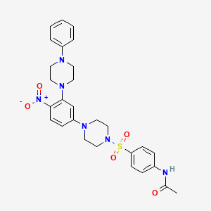 molecular formula C28H32N6O5S B4200738 N-[4-({4-[4-nitro-3-(4-phenyl-1-piperazinyl)phenyl]-1-piperazinyl}sulfonyl)phenyl]acetamide 