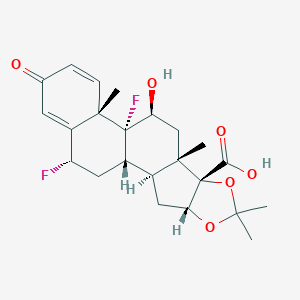 molecular formula C23H28F2O6 B042008 6alpha,9-Difluoro-11beta-hydroxy-16alpha,17-(1-methylethylidenedioxy)-3-oxoandrosta-1,4-diene-17beta-carboxylic acid CAS No. 65751-34-0