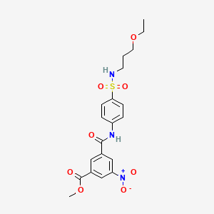 molecular formula C20H23N3O8S B4200846 METHYL 3-[(4-{[(3-ETHOXYPROPYL)AMINO]SULFONYL}ANILINO)CARBONYL]-5-NITROBENZOATE 