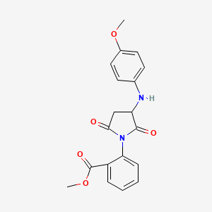 molecular formula C19H18N2O5 B4200865 Methyl 2-[3-(4-methoxyanilino)-2,5-dioxopyrrolidin-1-yl]benzoate 