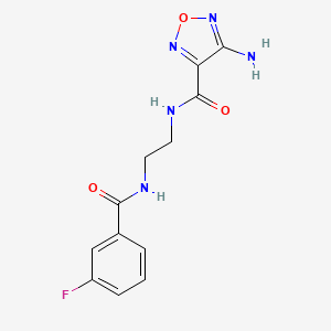 molecular formula C12H12FN5O3 B4200893 N-{2-[(4-AMINO-1,2,5-OXADIAZOL-3-YL)FORMAMIDO]ETHYL}-3-FLUOROBENZAMIDE 