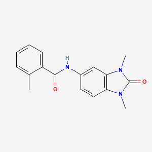 molecular formula C17H17N3O2 B4200935 N-(1,3-dimethyl-2-oxo-2,3-dihydro-1H-benzimidazol-5-yl)-2-methylbenzamide 