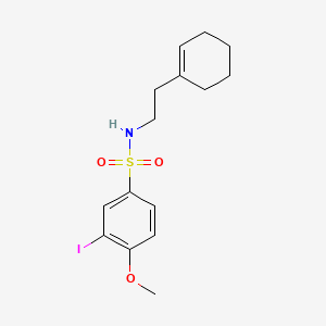 molecular formula C15H20INO3S B4200971 N-[2-(1-cyclohexen-1-yl)ethyl]-3-iodo-4-methoxybenzenesulfonamide 