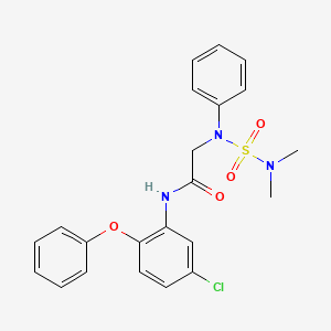 molecular formula C22H22ClN3O4S B4201021 N-(5-Chloro-2-phenoxyphenyl)-2-[(dimethylsulfamoyl)(phenyl)amino]acetamide 