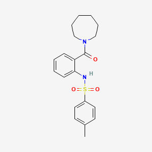 molecular formula C20H24N2O3S B4201041 N-[2-(1-azepanylcarbonyl)phenyl]-4-methylbenzenesulfonamide 
