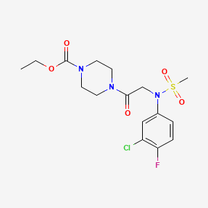molecular formula C16H21ClFN3O5S B4201173 ethyl 4-[2-(3-chloro-4-fluoro-N-methylsulfonylanilino)acetyl]piperazine-1-carboxylate 
