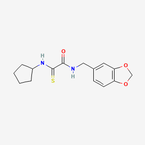 molecular formula C15H18N2O3S B4201196 N-(1,3-benzodioxol-5-ylmethyl)-2-(cyclopentylamino)-2-thioxoacetamide 