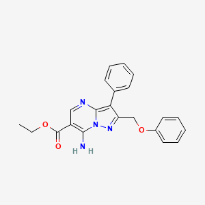 molecular formula C22H20N4O3 B4201198 ethyl 7-amino-2-(phenoxymethyl)-3-phenylpyrazolo[1,5-a]pyrimidine-6-carboxylate 