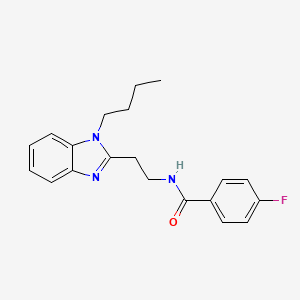 molecular formula C20H22FN3O B4201201 N-[2-(1-BUTYL-1H-1,3-BENZODIAZOL-2-YL)ETHYL]-4-FLUOROBENZAMIDE 