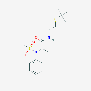 molecular formula C17H28N2O3S2 B4201308 N~1~-[2-(tert-butylthio)ethyl]-N~2~-(4-methylphenyl)-N~2~-(methylsulfonyl)alaninamide 