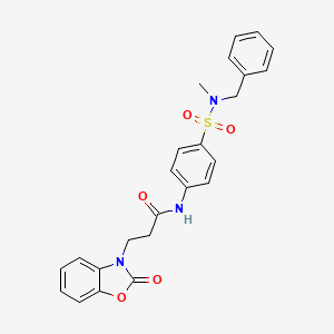 molecular formula C24H23N3O5S B4201341 N-{4-[BENZYL(METHYL)SULFAMOYL]PHENYL}-3-(2-OXO-2,3-DIHYDRO-1,3-BENZOXAZOL-3-YL)PROPANAMIDE 
