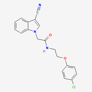 molecular formula C19H16ClN3O2 B4201364 N-[2-(4-chlorophenoxy)ethyl]-2-(3-cyano-1H-indol-1-yl)acetamide 