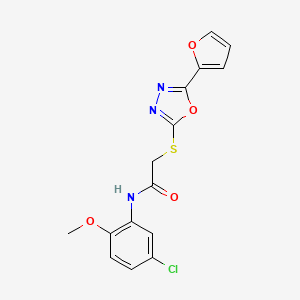 molecular formula C15H12ClN3O4S B4201417 N-(5-chloro-2-methoxyphenyl)-2-{[5-(2-furyl)-1,3,4-oxadiazol-2-yl]thio}acetamide 