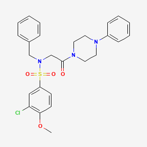 molecular formula C26H28ClN3O4S B4201458 N-benzyl-3-chloro-4-methoxy-N-[2-oxo-2-(4-phenylpiperazin-1-yl)ethyl]benzenesulfonamide 