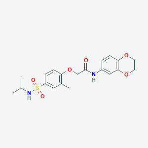 molecular formula C20H24N2O6S B4201500 N-(2,3-dihydro-1,4-benzodioxin-6-yl)-2-{4-[(isopropylamino)sulfonyl]-2-methylphenoxy}acetamide 