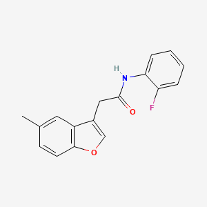 molecular formula C17H14FNO2 B4201508 N-(2-fluorophenyl)-2-(5-methyl-1-benzofuran-3-yl)acetamide 