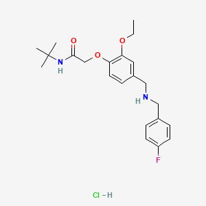 molecular formula C22H30ClFN2O3 B4201510 N-tert-butyl-2-[2-ethoxy-4-[[(4-fluorophenyl)methylamino]methyl]phenoxy]acetamide;hydrochloride 