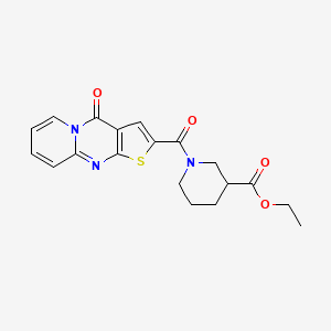 molecular formula C19H19N3O4S B4201537 Ethyl 1-(2-oxo-6-thia-1,8-diazatricyclo[7.4.0.03,7]trideca-3(7),4,8,10,12-pentaene-5-carbonyl)piperidine-3-carboxylate 