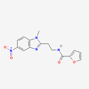 molecular formula C15H14N4O4 B4201543 N-[2-(1-methyl-5-nitrobenzimidazol-2-yl)ethyl]furan-2-carboxamide 